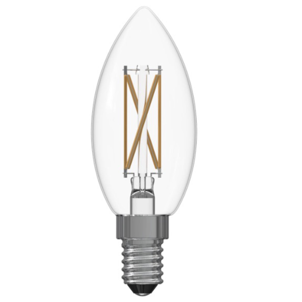 Bulbrite B11 Filament LED Light Bulb, 5.1W, 60W Equivalent, 3000K, E12 Base, Clear Finish, Dimmable, 6-Pack
