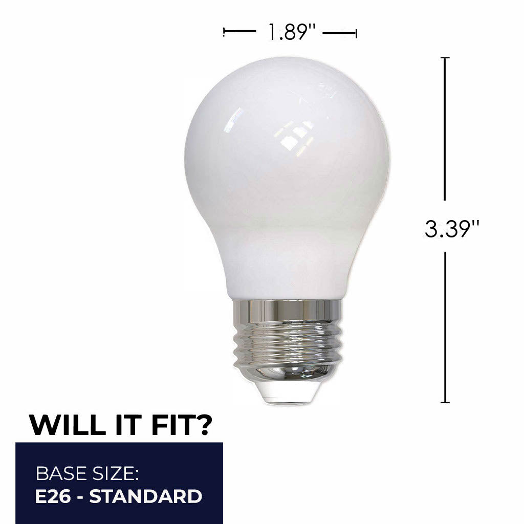 Bulbrite LED Filament 7W Dimmable A15 Light Bulb with Milky Glass Finish and E26 Medium Base – 2700K Warm White Light, 700 Lumens, 4-Pack