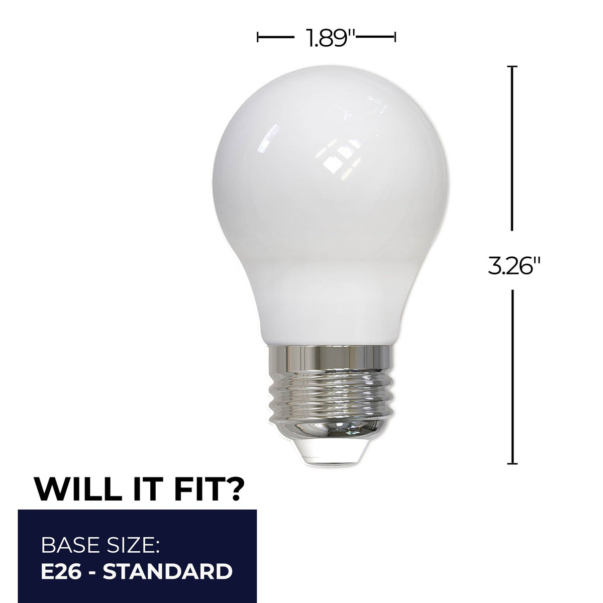 Bulbrite LED Filament 7W Dimmable A15 Light Bulb with Milky Glass Finish and E26 Medium Base – 3000K Soft White Light, 700 Lumens, 4-Pack