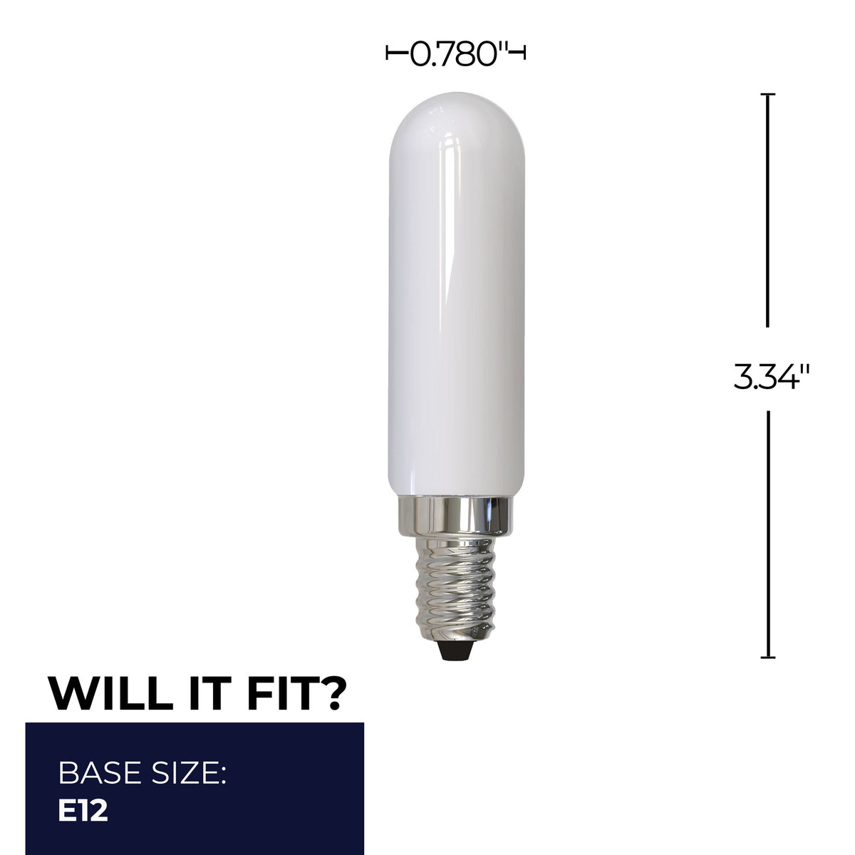 Bulbrite LED Filament 4.5W Dimmable T6 Light Bulbs with a Milky Finish and E12 Candelabra Base – 2700K Warm White Light, 400 Lumens, 4-Pack