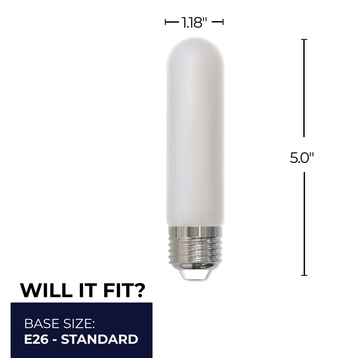 Bulbrite LED Filament 5W Dimmable 5 Inch T9 Light Bulb with Frost Glass Finish and E26 Medium Base – 2700K Warm White Light, 450 Lumens, 4-Pack