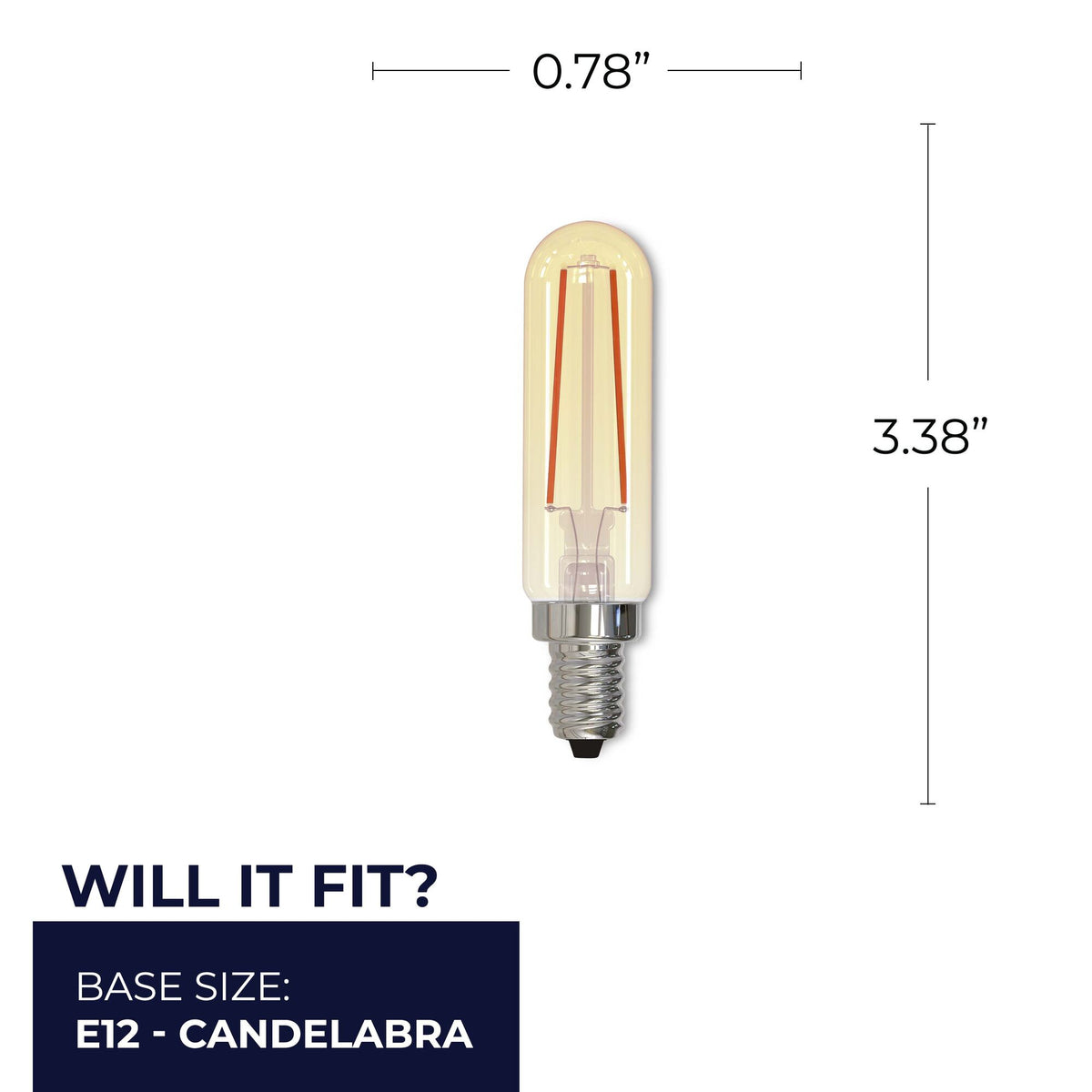 Bulbrite LED Filament T6 Nostalgic Thread Edison Light Bulb, 25W Equivalent, 2100K, Antique, 4-Pack