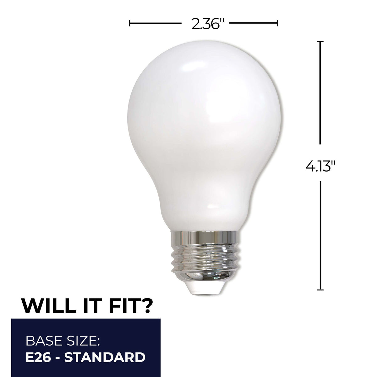 Bulbrite LED Filament 9W Dimmable A19 Light Bulb with Milky Glass Finish and E26 Medium Base – 3000K Soft White Light, 1100 Lumens, 4-Pack