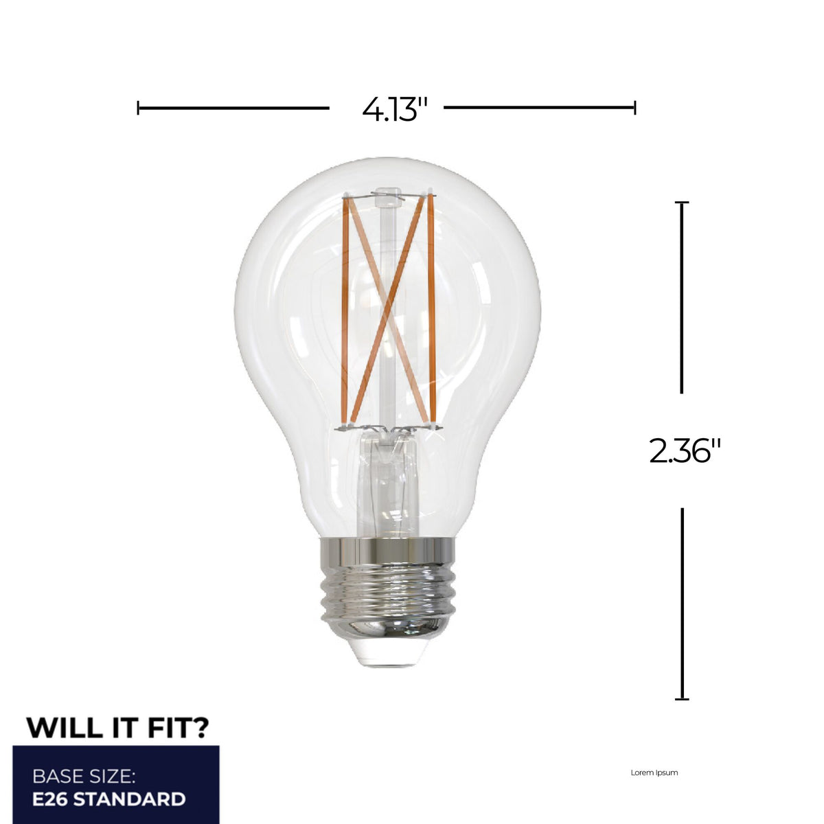 Bulbrite LED Filament 14W Dimmable A19 Light Bulb with Clear Glass Finish and E26 Medium Base – 4000K Cool White Light, 1500 Lumens, 4-Pack