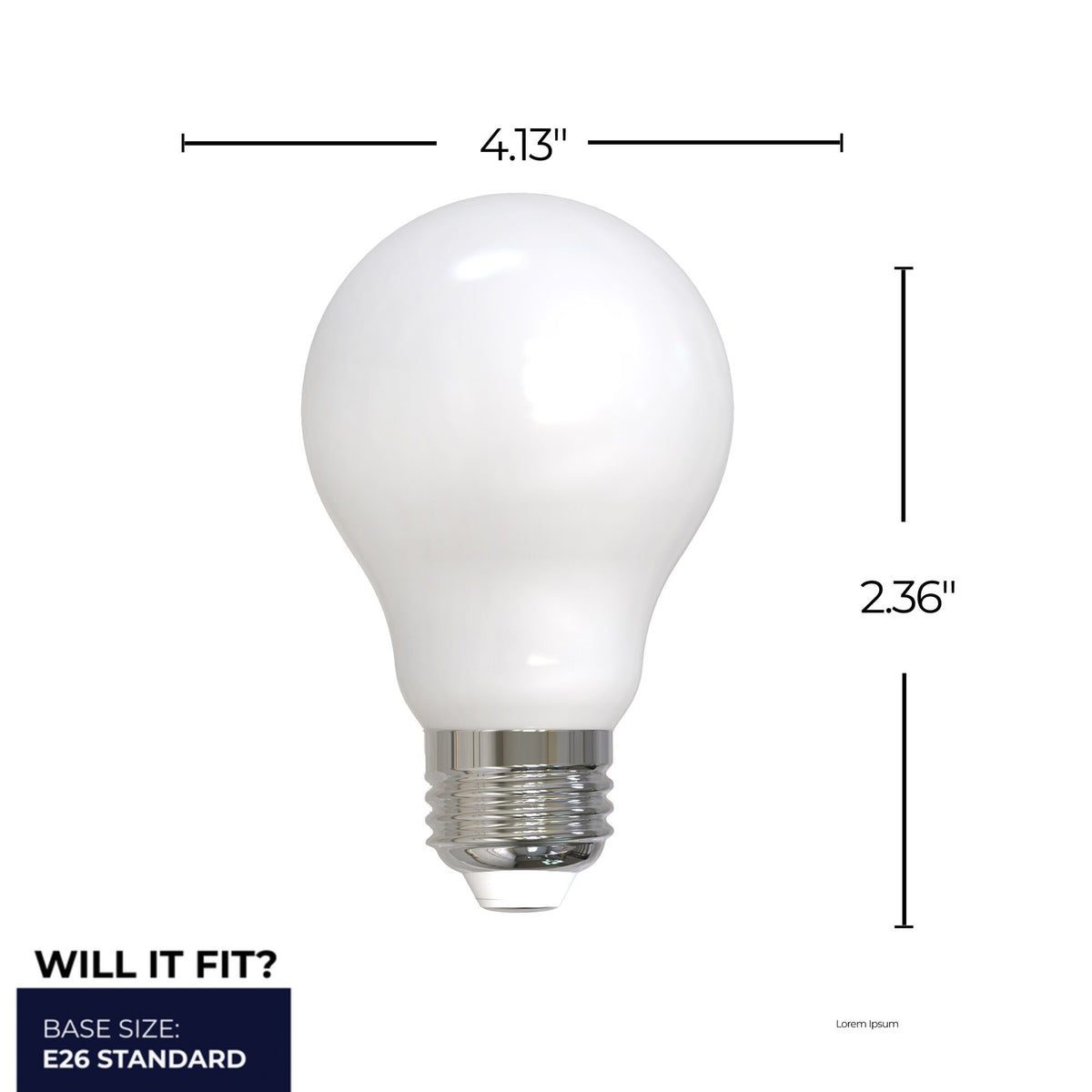 Bulbrite LED Filament 14W Dimmable A19 Light Bulb with Milky Glass Finish and E26 Medium Base – 4000K Cool White Light, 1400 Lumens, 4-Pack