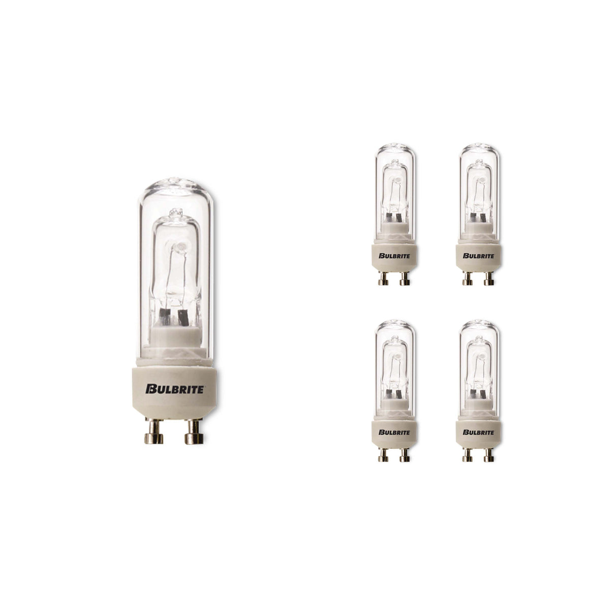 Bulbrite Pack of (5) 35 Watt Dimmable Clear Double Envelope DJD Twist & Lock Bi-Pin (GU10) Halogen Bulb