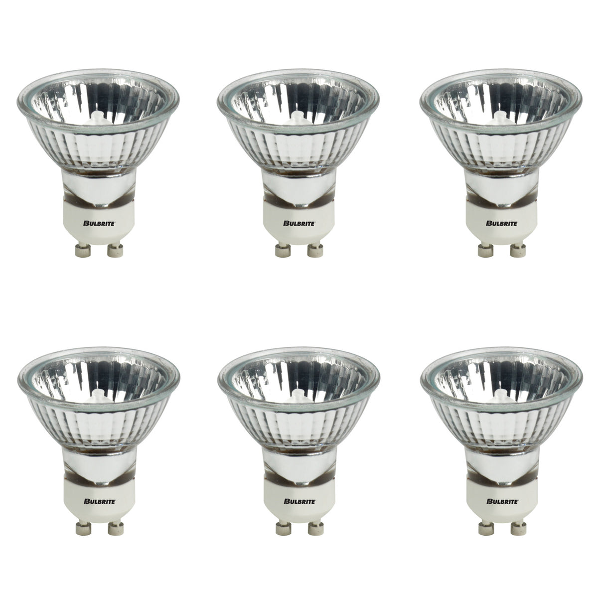 Bulbrite Pack of (6) Halogen MR16 Twist & Lock Bi-Pin Base (GU10) Light Bulb, 35 Watt, Clear