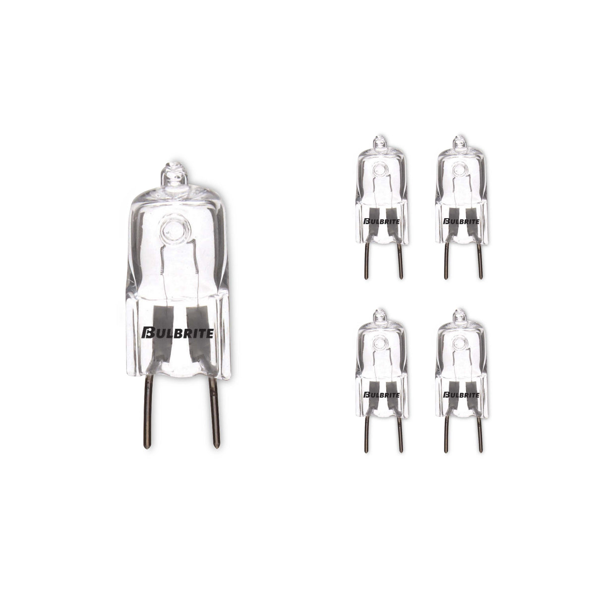 Bulbrite Pack of (5) 35 Watt Dimmable Clear T4 Bi-Pin (GY8) Mini Halogen Light Bulbs