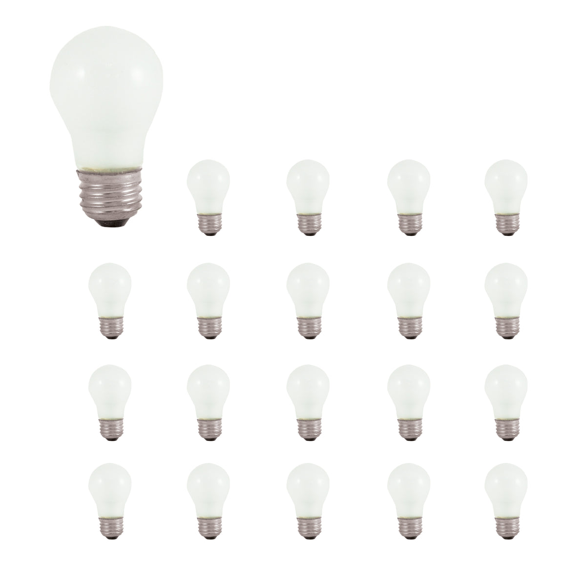 Bulbrite Incandescent Pack of (20) Dimmable 40 Watt A15 Light Bulbs with Frost Glass Finish and Medium (E26) Screw Base, 2700K (Warm White Light)