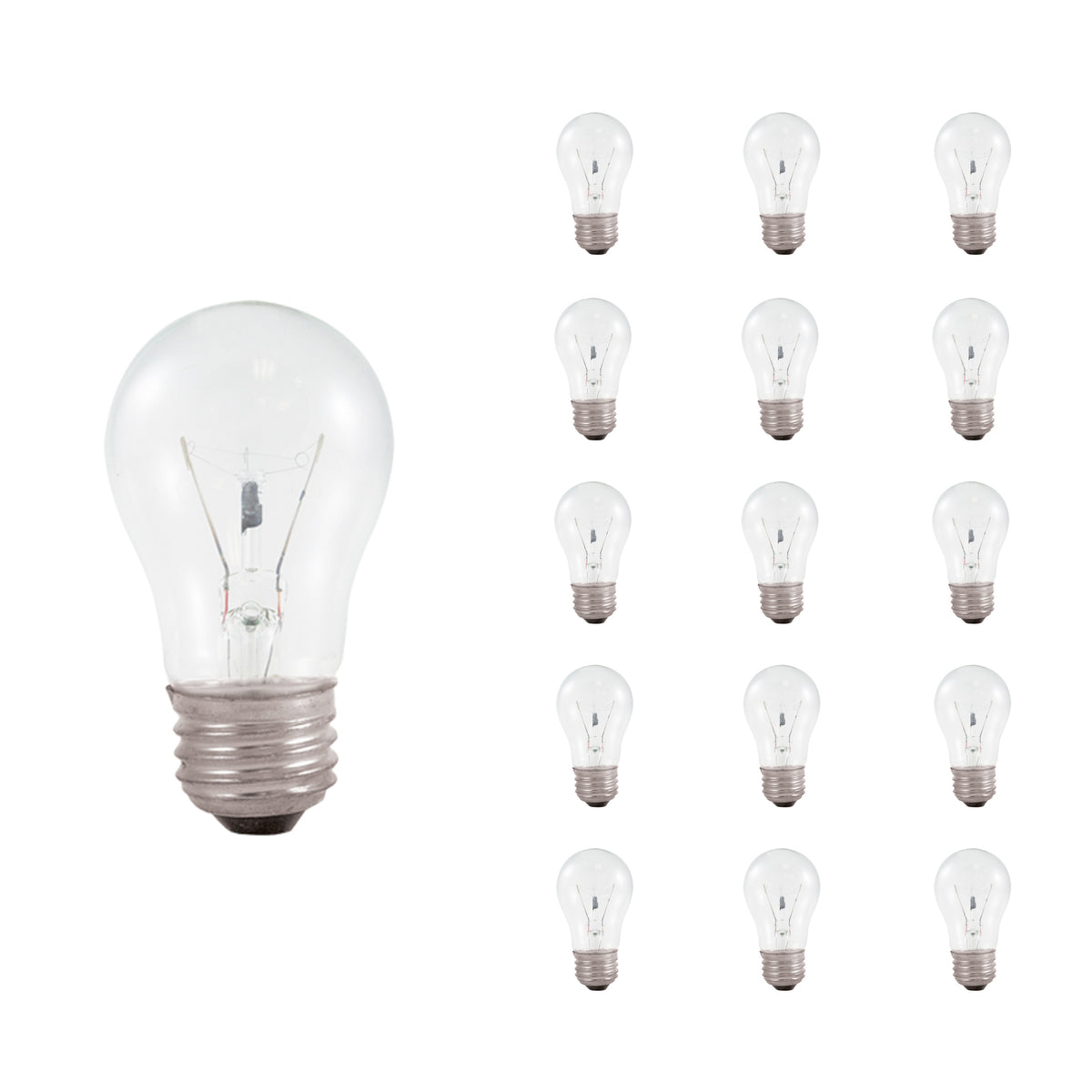 Bulbrite Incandescent A15 Medium Screw Base (E26) Light Bulb, 40 Watt, Clear, Pack of 20