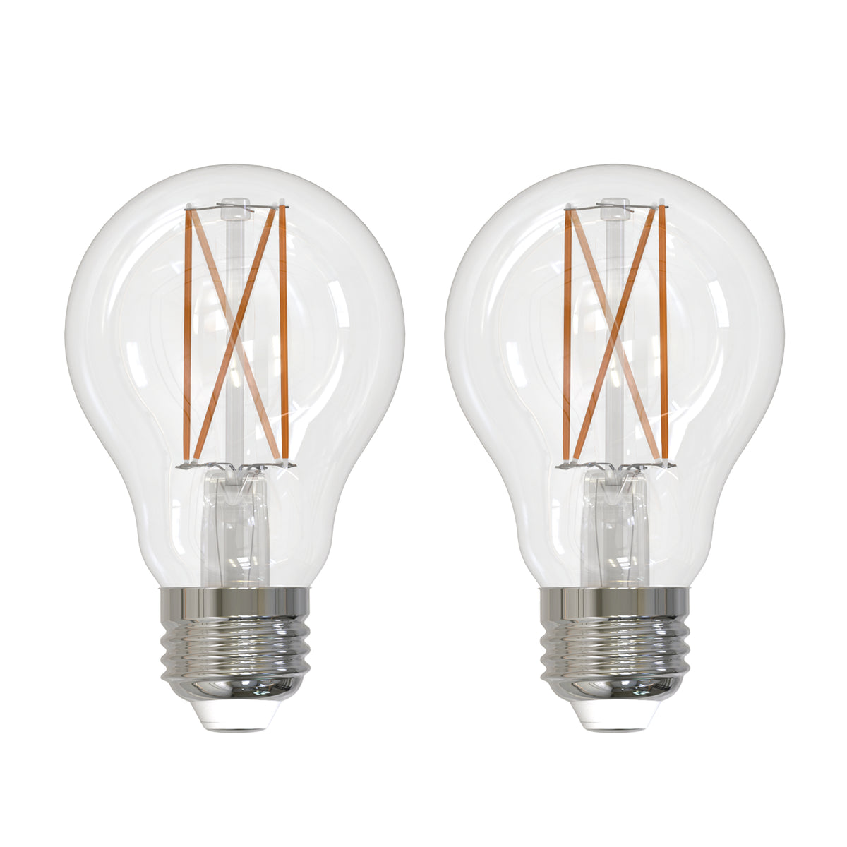 Bulbrite Pack of (2) 5 Watt Dimmable Clear Filament A19 Medium (E26) LED Bulb - 450 Lumens, 2700K, and 90 CRI
