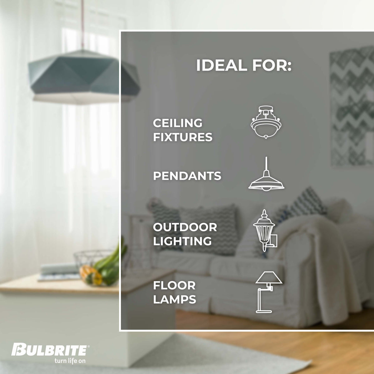 Bulbrite 5W Dimmable Clear Filament A19 E26 Medium Base LED Bulb – 450 Lumens, 2700K, and 90 CRI, 2-Pack