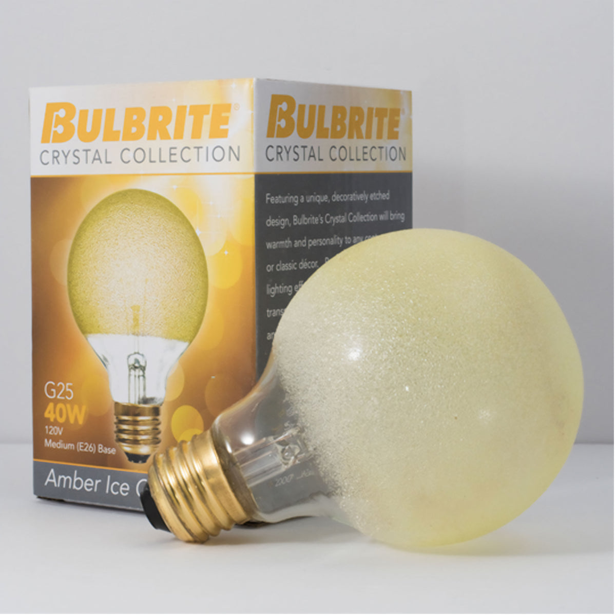 Bulbrite G25 Incandescent Light Bulb, 40W, E26 Base, Amber Finish, Dimmable, 6-Pack