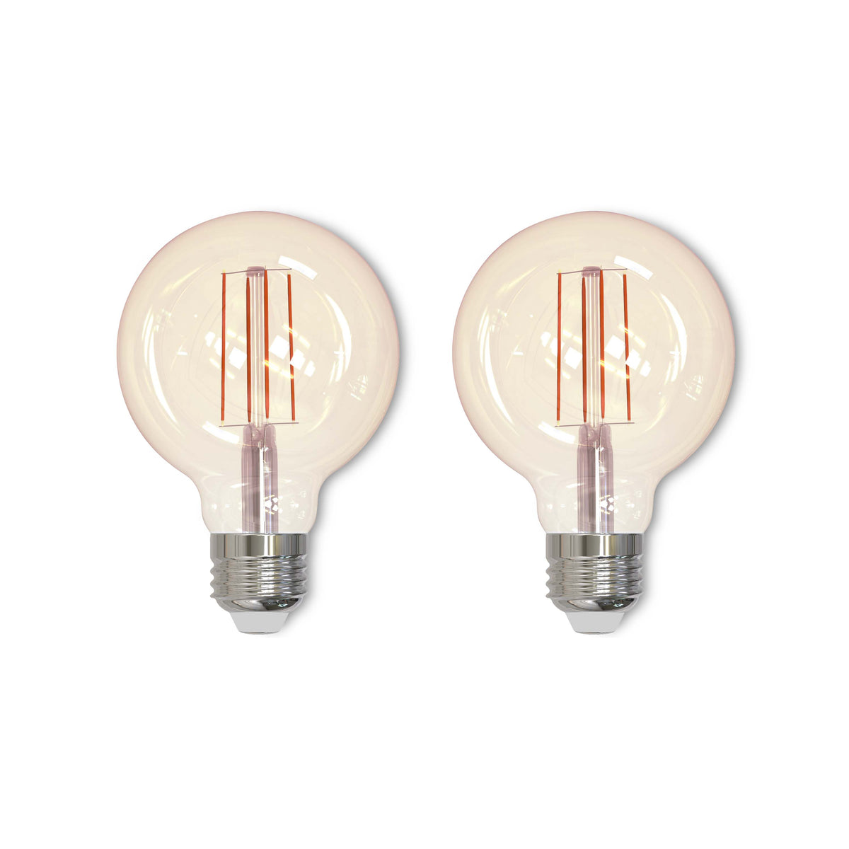 Bulbrite Pack of (2) 5 Watt Dimmable Antique Filament G25 Medium (E26) LED Bulb - 2200K and 80 CRI