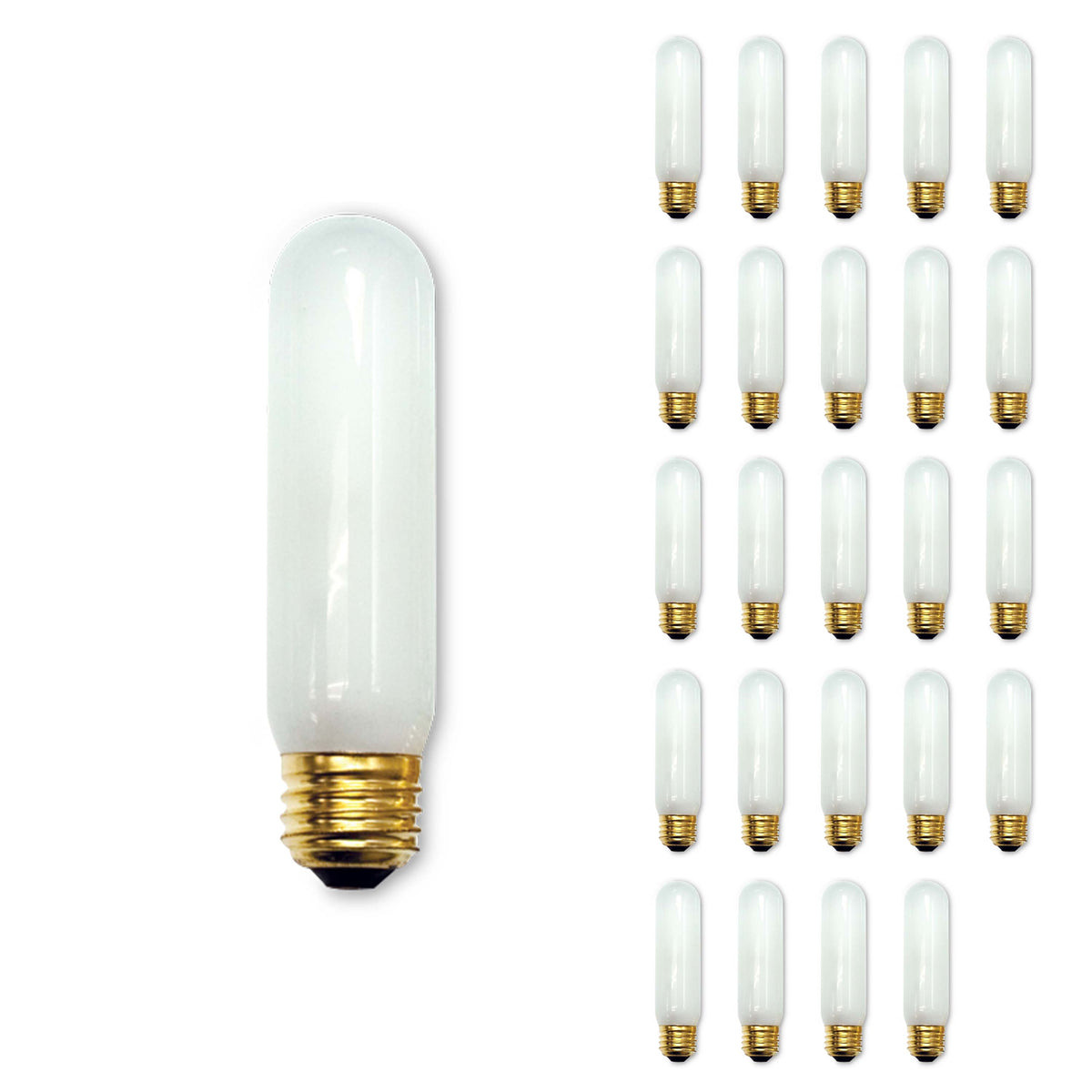 Bulbrite Incandescent T10 Medium Screw Base (E26) Light Bulb, 40 Watt, Frost, Pack of 25