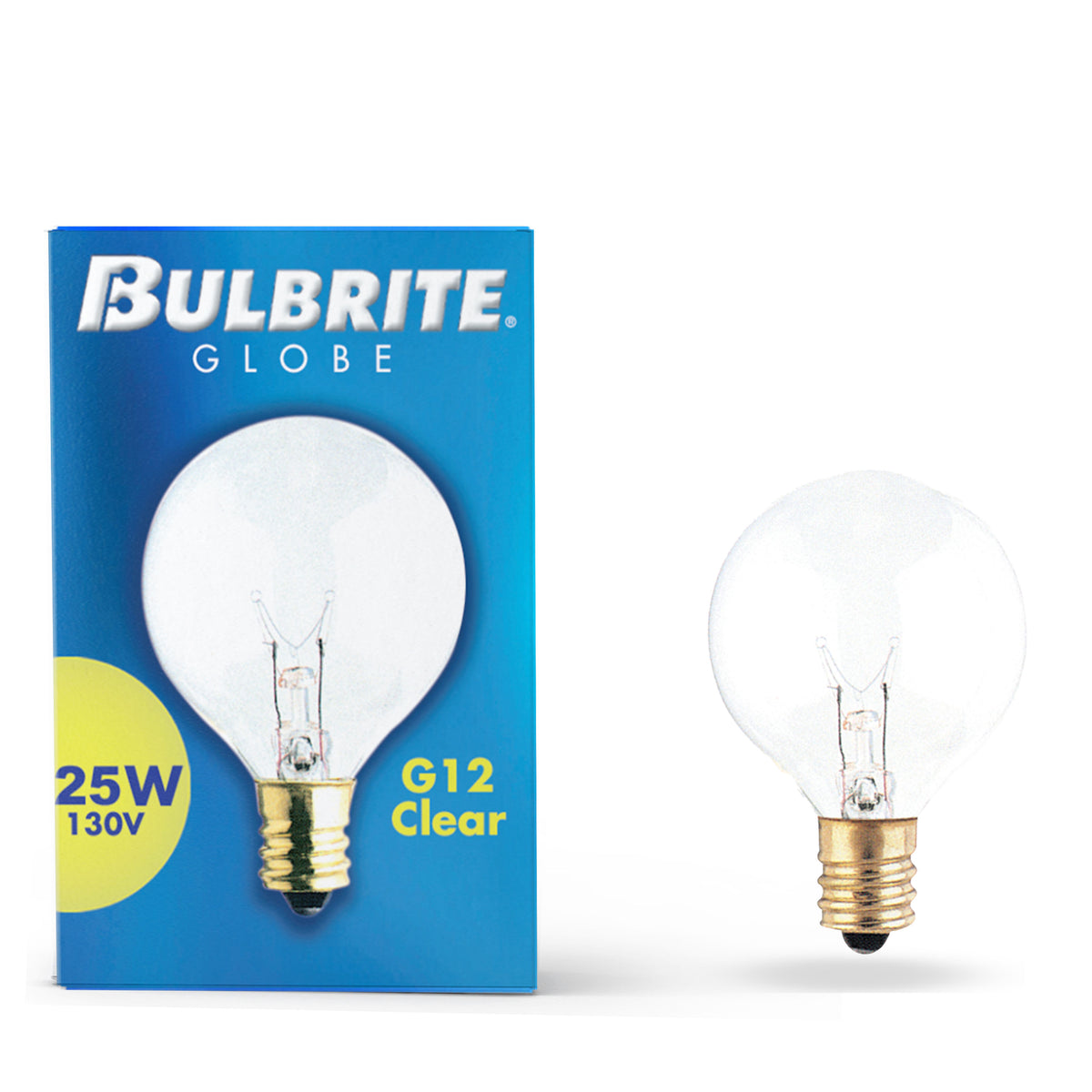 Bulbrite 40W Incandescent G12 Globe Bulb, Clear Dimmable Candelabra Screw Base (E12) Warm White Light Bulb (, 50-Pack