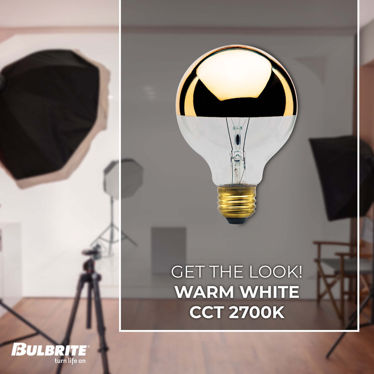 Bulbrite Incandescent Dimmable 40W Half Gold Globe G25 Light Bulbs with E26 Medium BaseScrew Base, 2700K Warm White Light, 6-Pack