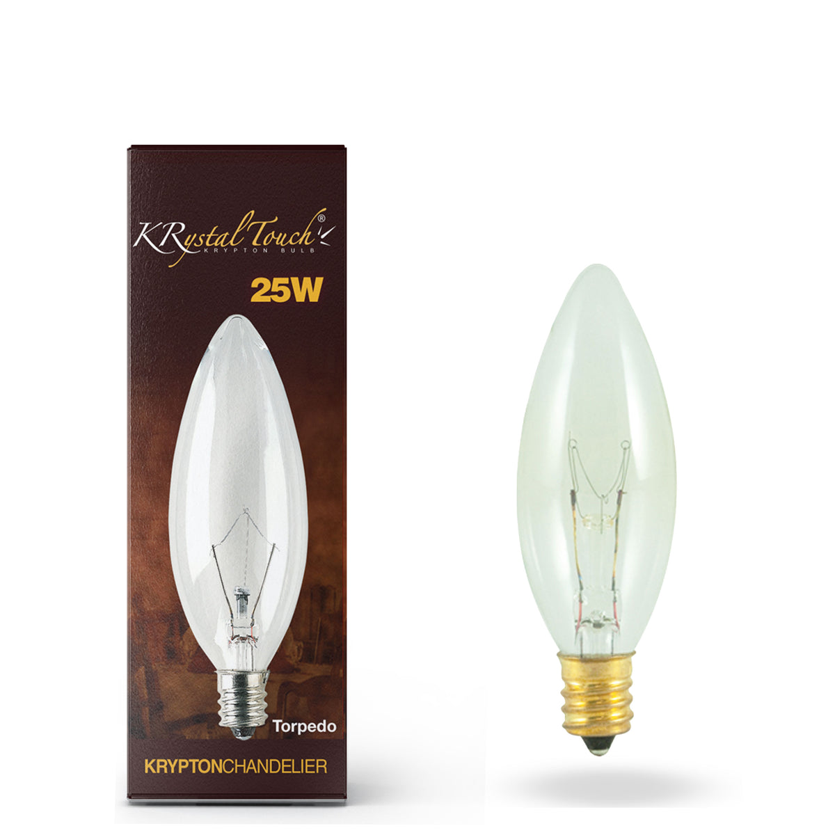 Bulbrite B10 Xenon Light Bulb, 25W, 2700K, E12 Base, Clear Finish, Dimmable, 20-Pack