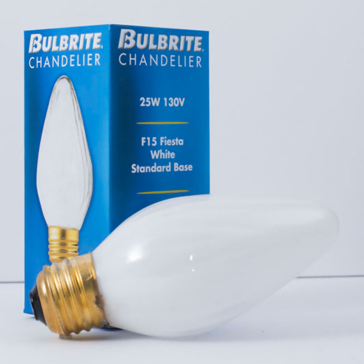 Bulbrite F15 Incandescent Light Bulb, 25W, 2700K, E26 Base, White Finish, Dimmable, 25-Pack