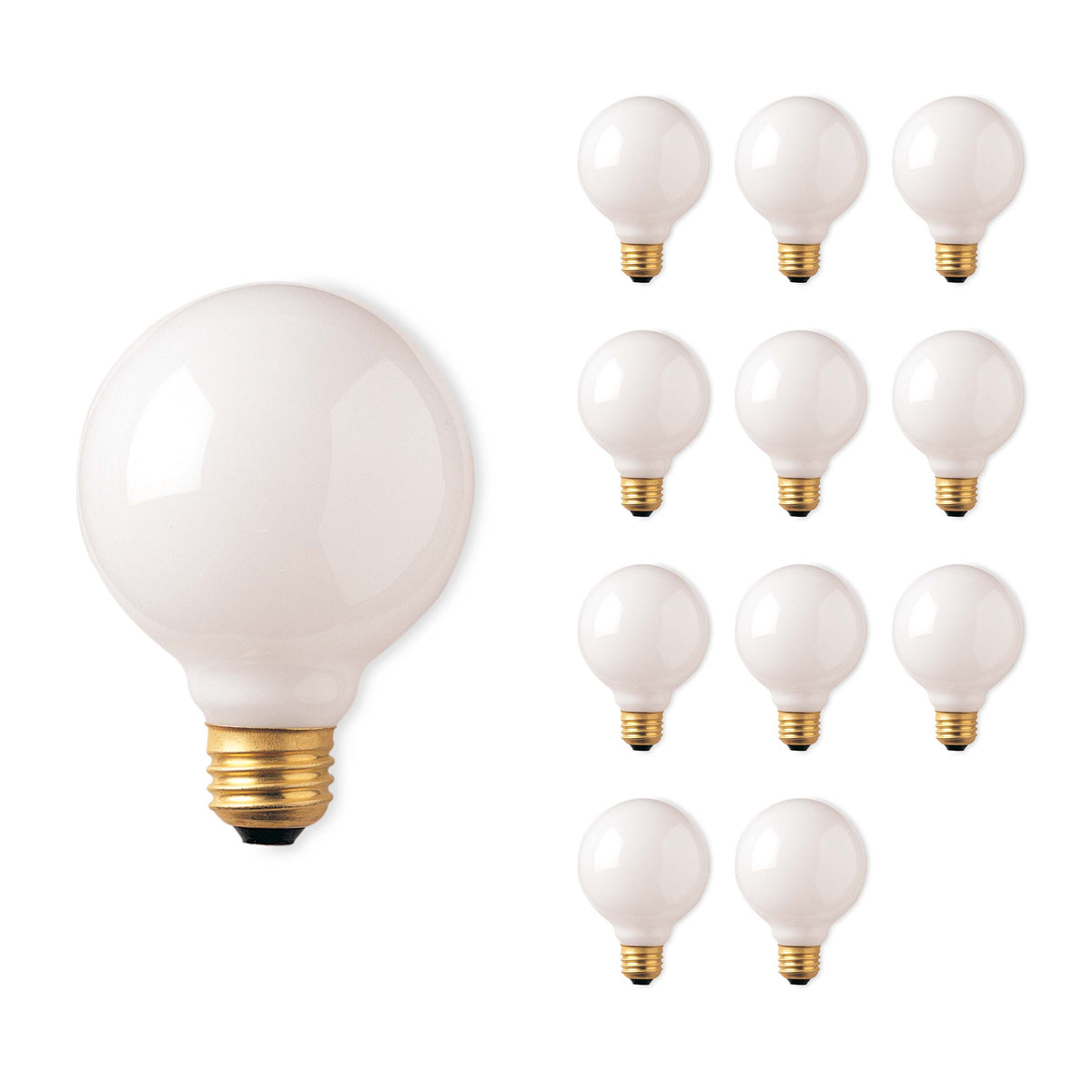 Bulbrite Incandescent G30 Medium Screw Base (E26) White finish Light Bulb, 40 Watt, 12-Pack
