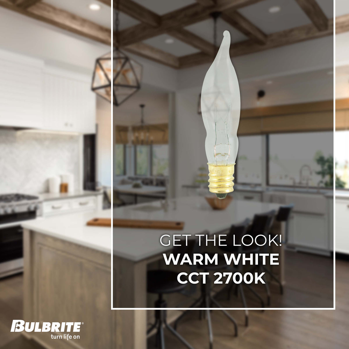 Bulbrite Incandescent 7.5W CA5 Light Bulb with a Clear Finish and E12 Candelabra Base, 2700K Warm White Light, 25-Pack