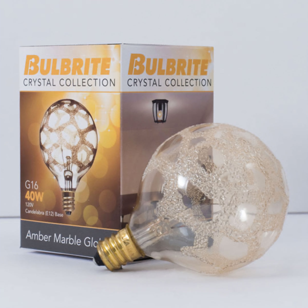 Bulbrite G16 Incandescent Light Bulb, 40W, E12 Base, Amber Finish, Dimmable, 6-Pack, Amber Marble Finish