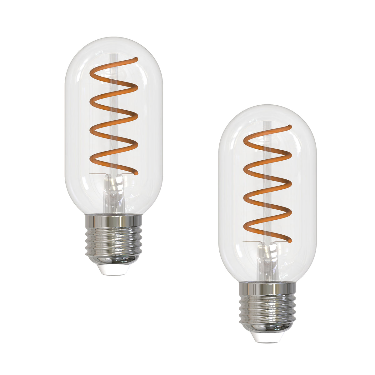 Bulbrite Pack of (2) 4 Watt Dimmable Antique Nostalgic Curved Filament T14 Medium (E26) LED Bulb - 2200K and 85 CRI