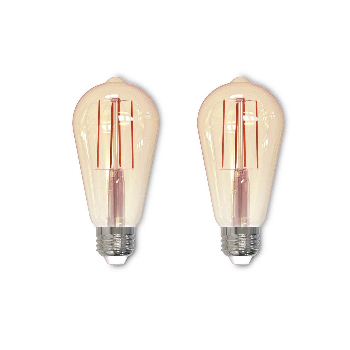 Bulbrite Pack of (2) 7 Watt Dimmable Antique Filament ST18 Medium (E26) LED Bulb - 650 Lumens, 2100K, and 80 CRI