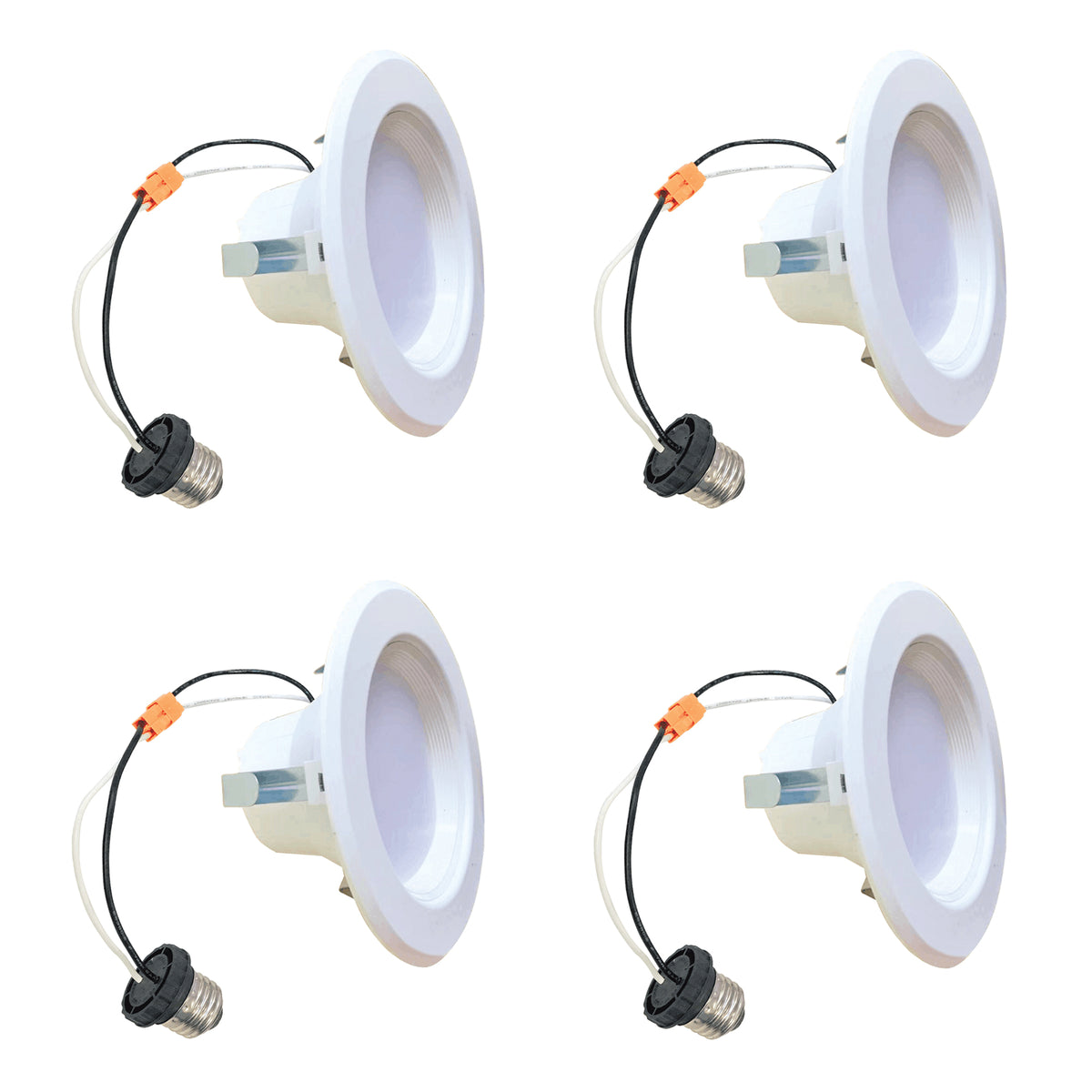 9W LED 4" DOWNLIGHT RETROFIT 2700K WHITE ROUND DIMMABLE JA8 120V-4PK