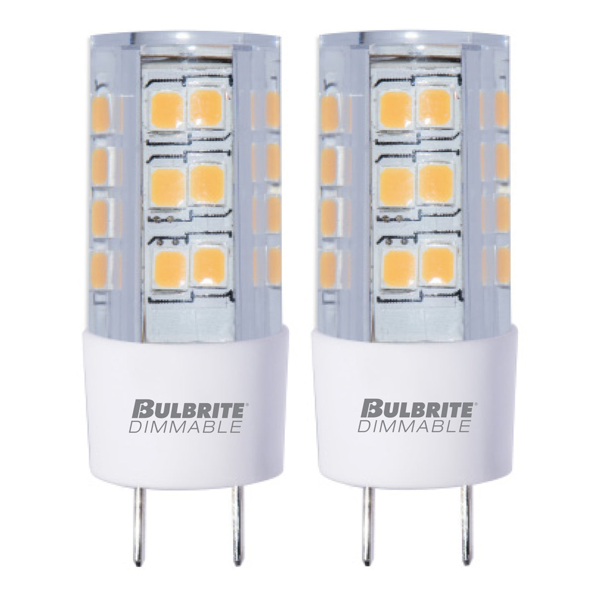 Bulbrite LED Pack of (3) 120-Volt T6 Specialty Mini Bulbs with GY8 (Bi-Pin) Base, 4.5 Watt, 3000K (Soft White Light)