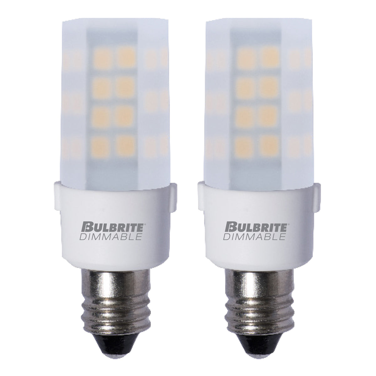 Bulbrite LED Pack of (2) 120-Volt T6 Specialty Mini Bulbs with Candelabra (E12) Screw Base, 4.5 Watt, 3000K (Soft White Light)