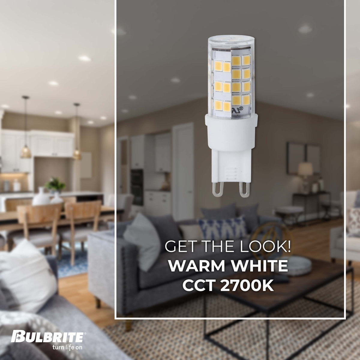 Bulbrite LED 4.5W Dimmable T6 Light Bulb with a Frost Finish and a Bi – Pin G9 – 2700K Warm White Light 400 lumens, 3-Pack