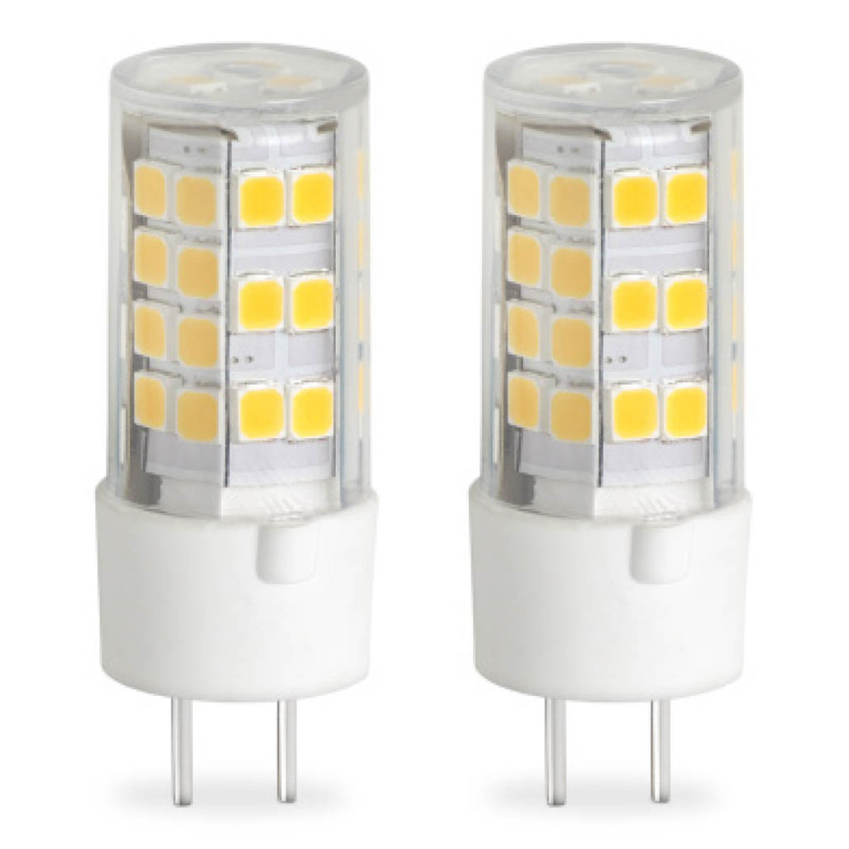 Bulbrite Pack of (2) LED Mini T6 Dimmable Bi-Pin Base (GY6.35) Light Bulb 35 Watt Equivalent 2700K, Clear