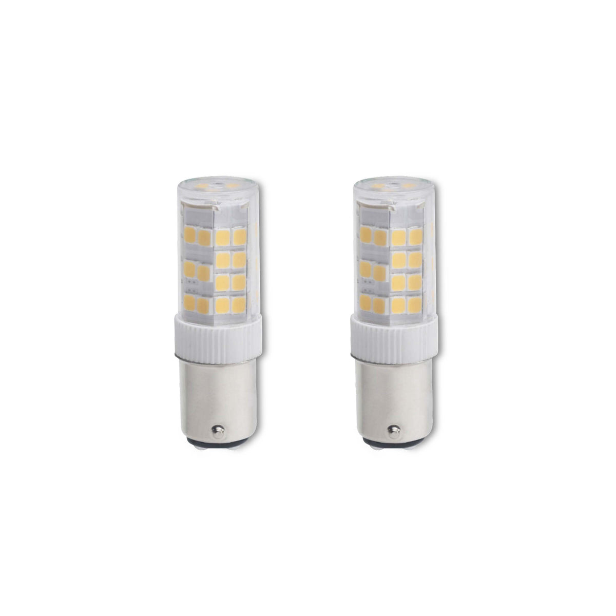 Bulbrite LED Mini T4 Dimmable Double-Contact Bayonet Base (BA15D) Light Bulb 35 Watt Equivalent 3000K, Clear 2-Pack