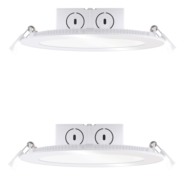 Bulbrite Pack of (2) 6-Inch All-In-One LED Downlights with Integrated JBOX, 65 Watt Equivalent, 2700K (Warm White Light)