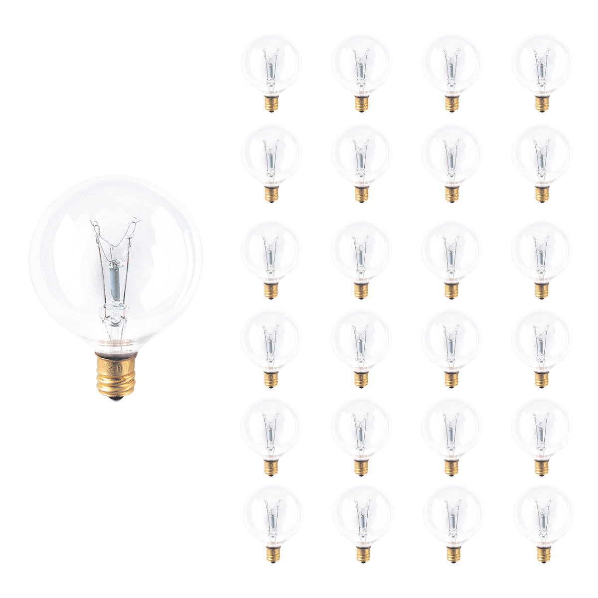 15W G16 GLOBE CLEAR E12 120V-25PK