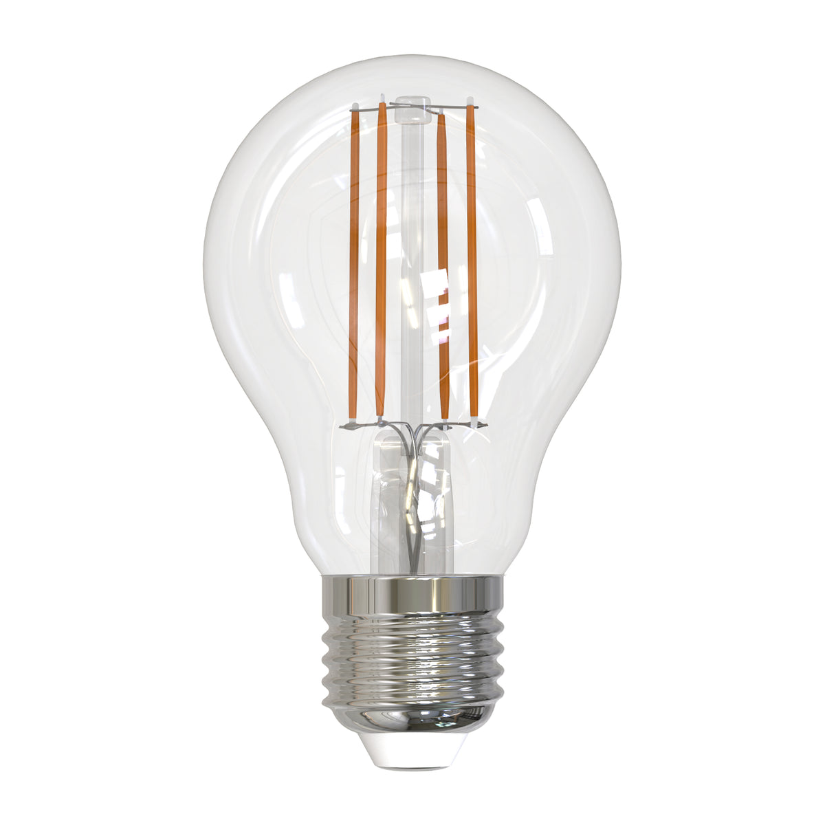 Bulbrite LED 7.6W Watt Dimmable A19 Light Bulb with a Clear Finish and a Medium Screw E26 – 4000K Cool White Light 800 lumens, 10-Pack