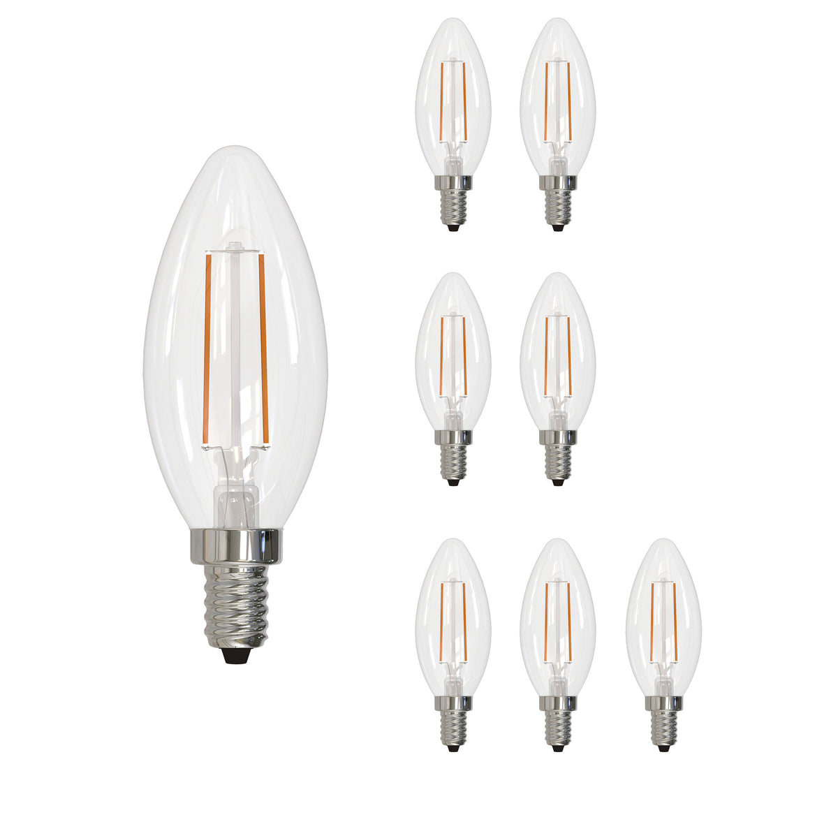 4.1W LED B11 4000K FILAMENT E12 DIM-8PK