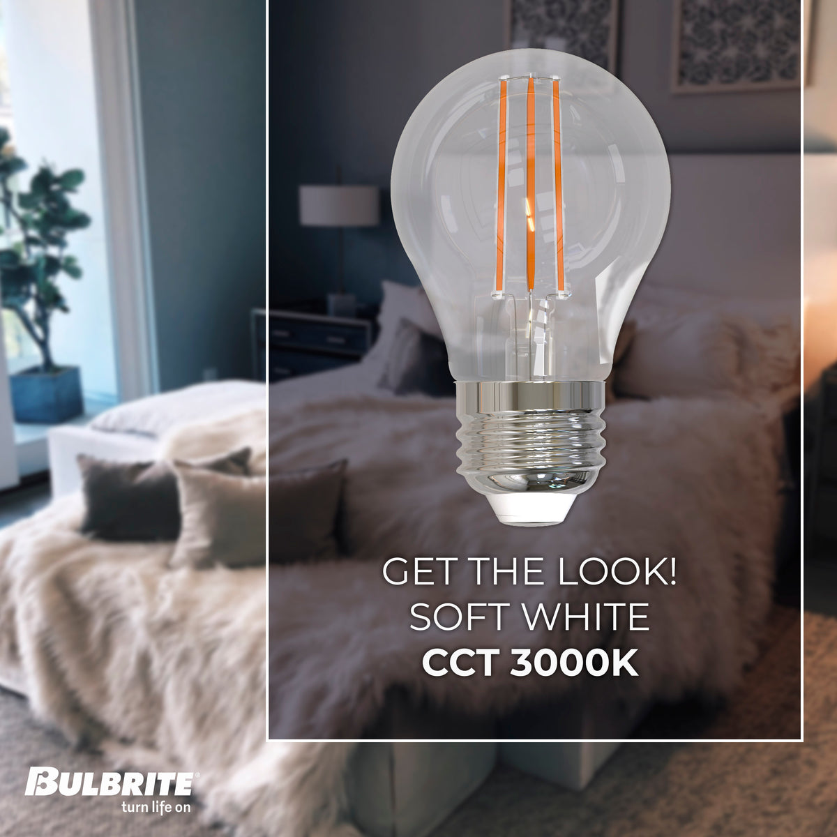 Bulbrite LED Filament 7W Dimmable A15 Light Bulb with Clear Glass Finish and E26 Medium Base – 3000K Soft White Light, 800 Lumens, 4-Pack, Clear Finish