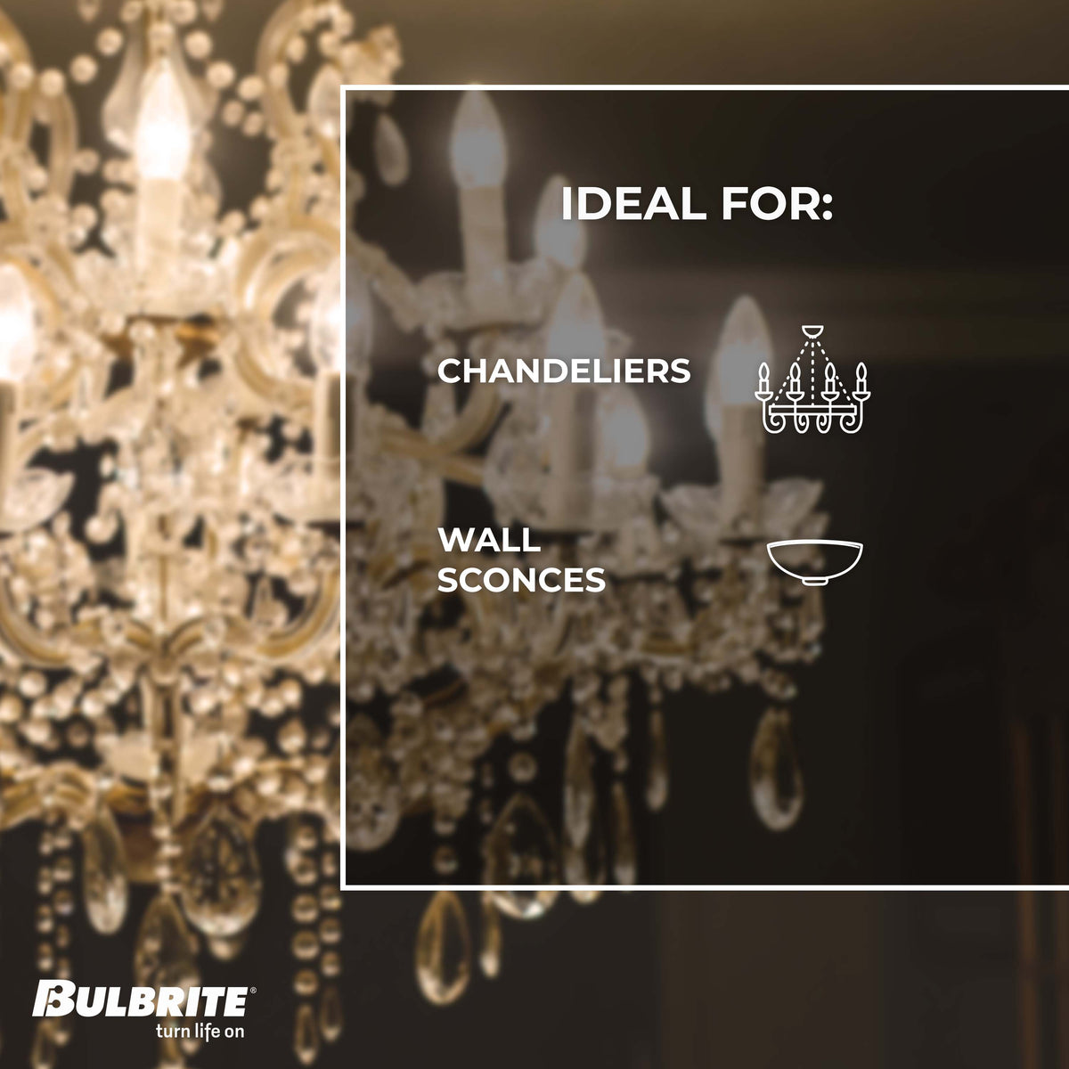 Bulbrite B11 Filament LED Light Bulb, 4.1W, 40W Equivalent, 3000K, E12 Base, Clear Finish, Dimmable, 6-Pack