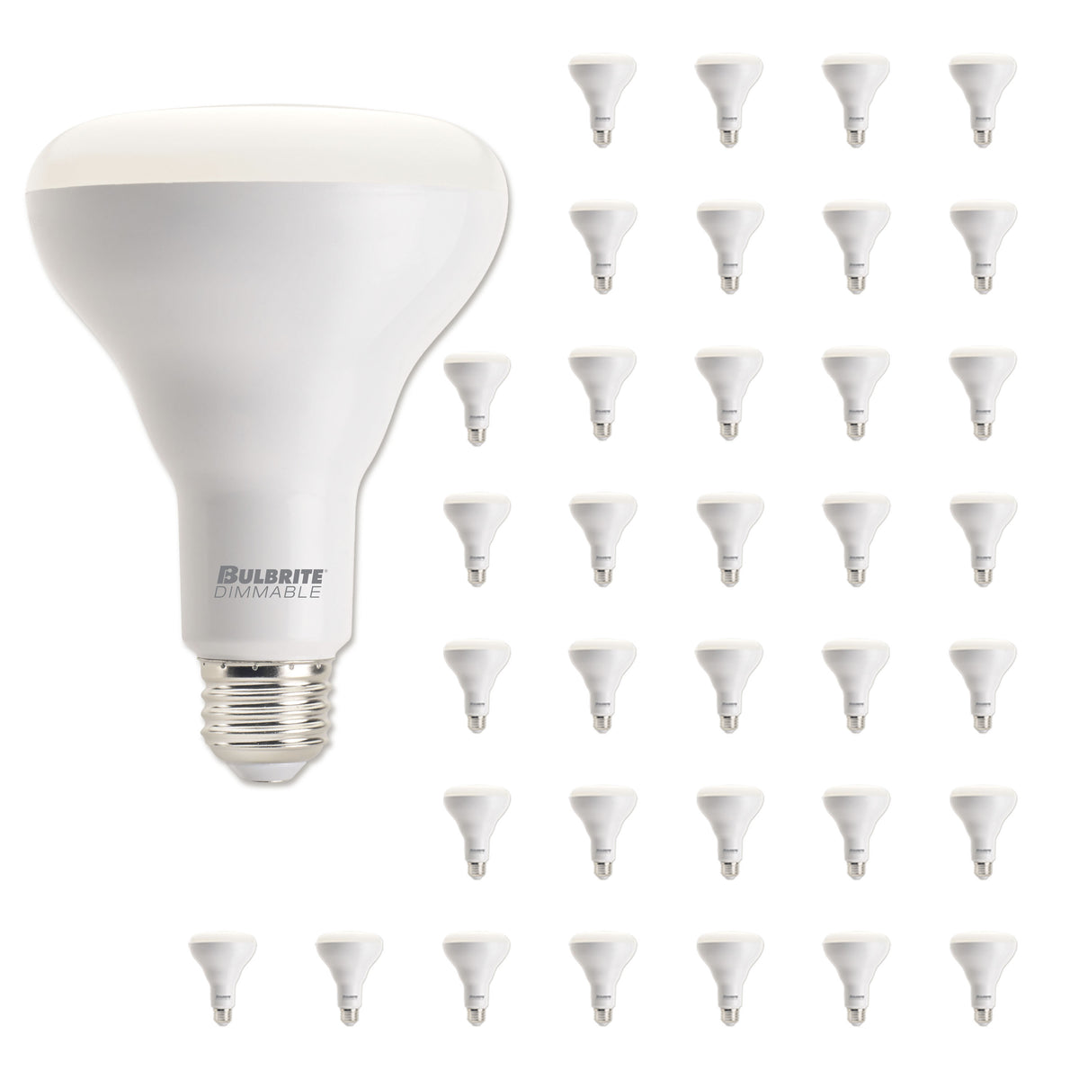Bulbrite LED Filament Pack of (36) 8 Watt Dimmable BR30 Light Bulb with Frost Glass Finish and Medium (E26) Base - 2700K (Warm White Light), 650 Lumens