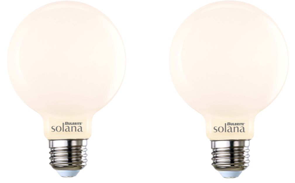 Bulbrite Solana 2-Pack 40 Watt Equivalent G25 Smart WiFi Connected 90CRI Globe LED Light Bulb, Milky Finish