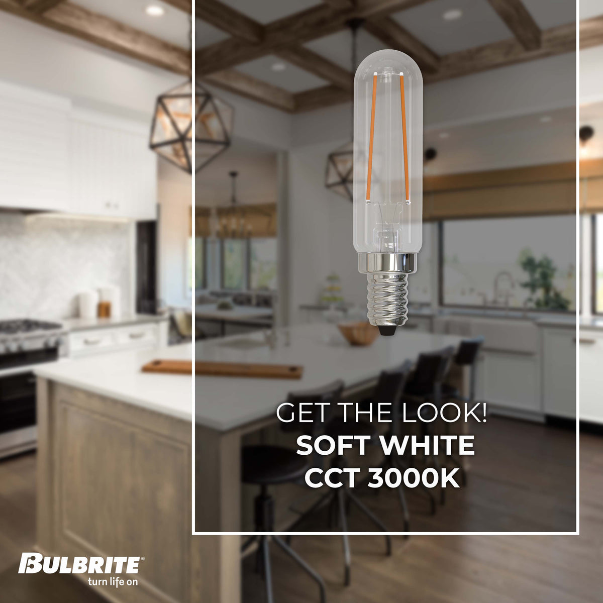 Bulbrite LED 2.5W Dimmable T6 Light Bulb with a Clear Finish and a Candelabra Screw E12 – 3000K Soft White Light 250 lumens, 3-Pack