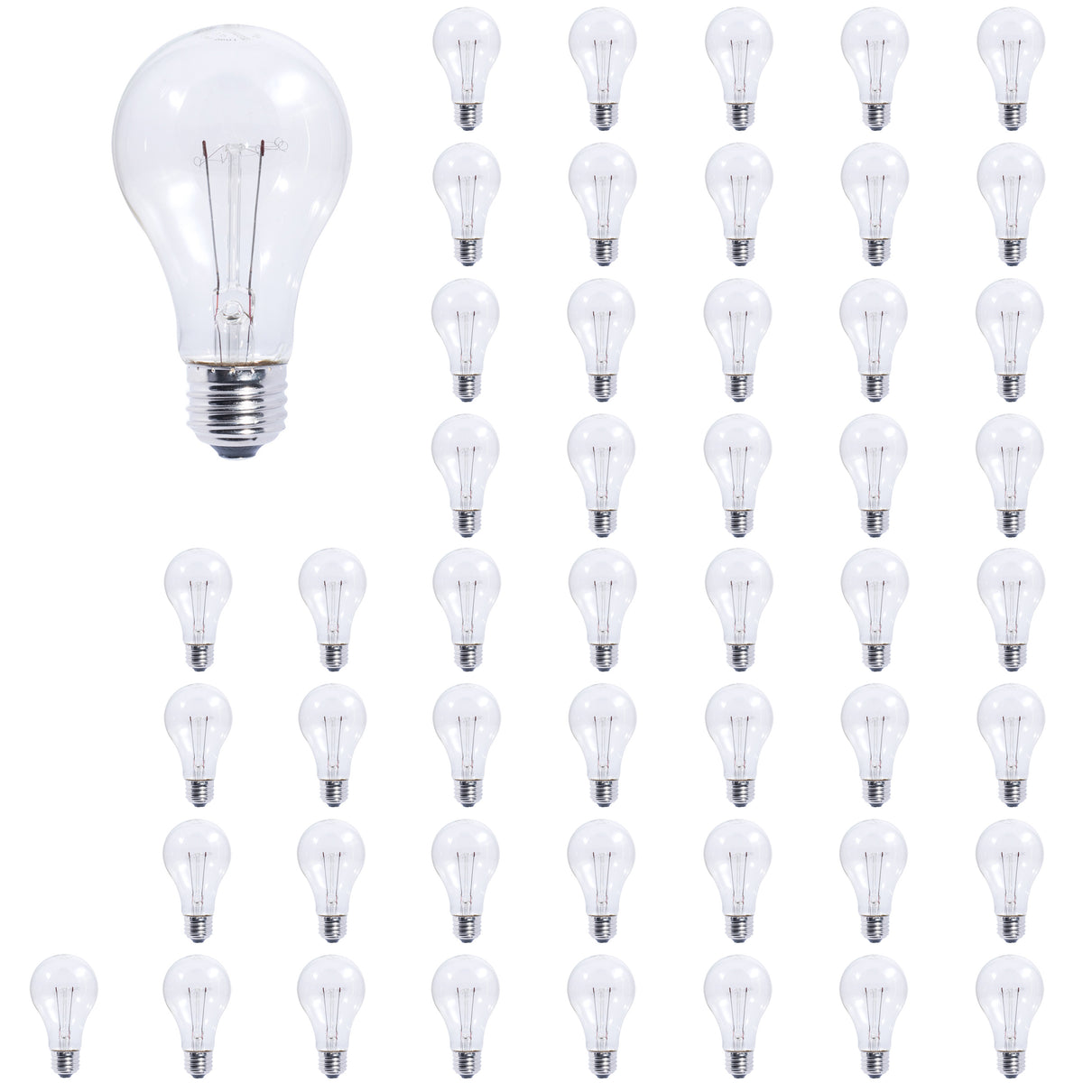 25W A19 CLEAR E26 130V-50PK