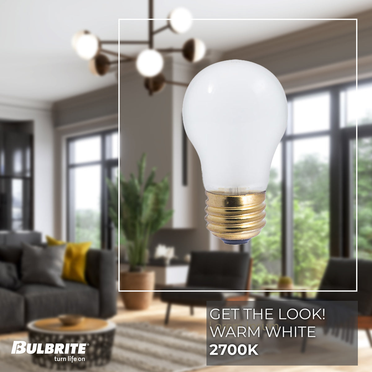 Bulbrite A19 Incandescent Light Bulb, 25W, 2700K, E26 Base, Frost Finish, Dimmable, 24-Pack