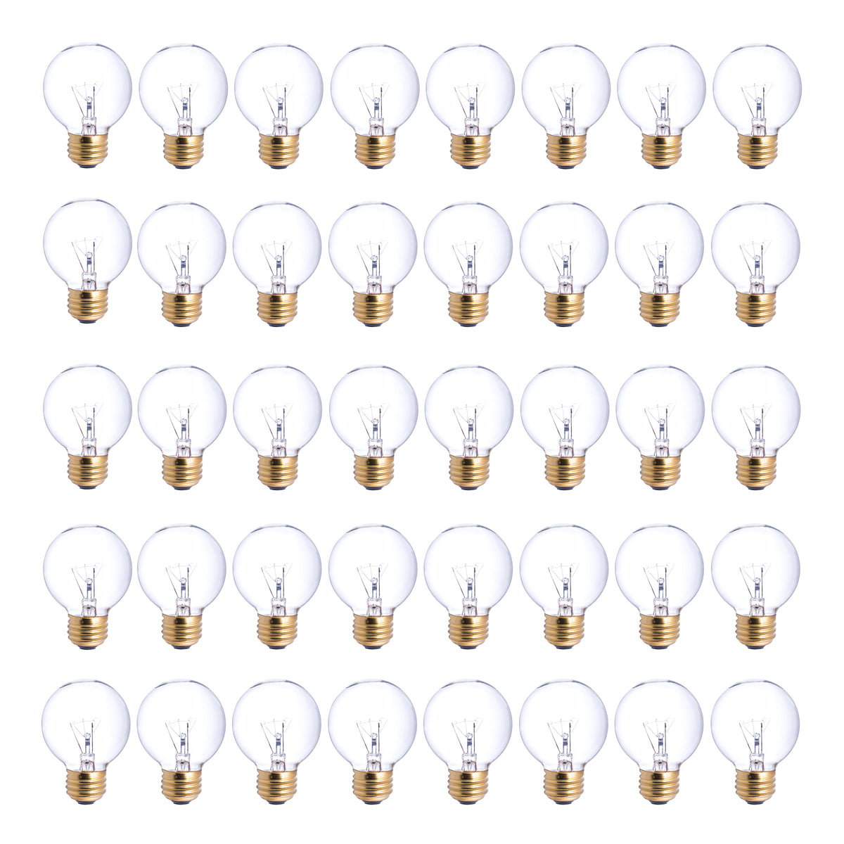 25W G16 GLOBE CLEAR E26 125V-40PK