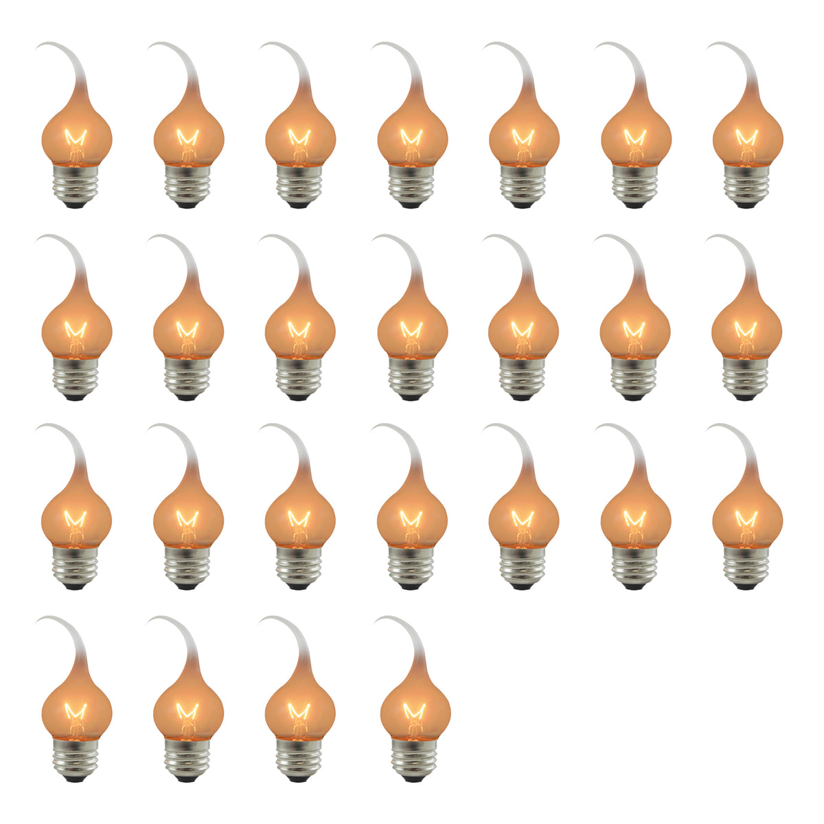 7.5W S11 SILICONE FLAME E26 120V-25PK