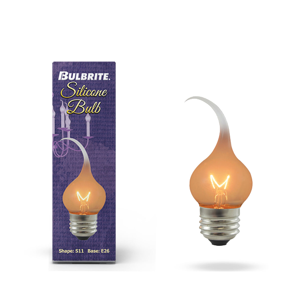 Bulbrite S11 Incandescent Light Bulb, 7.5W, 2700K, E26 Base, Silicone Finish, Dimmable, 25-Pack