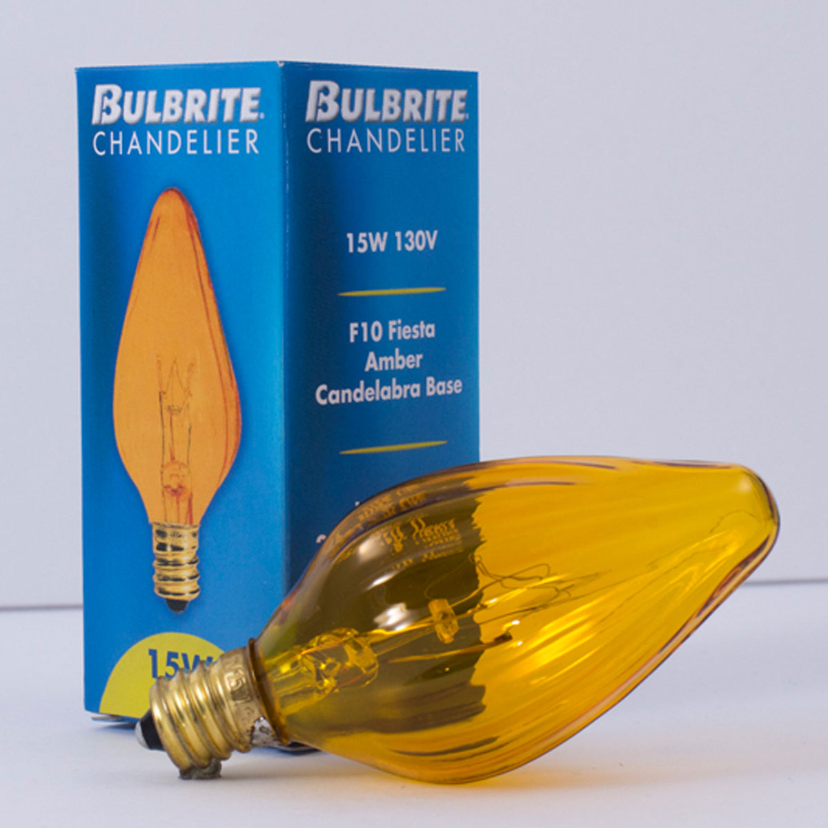 Bulbrite F10 Incandescent Light Bulb, 15W, 2700K, E12 Base, Amber Finish, Dimmable, 25-Pack