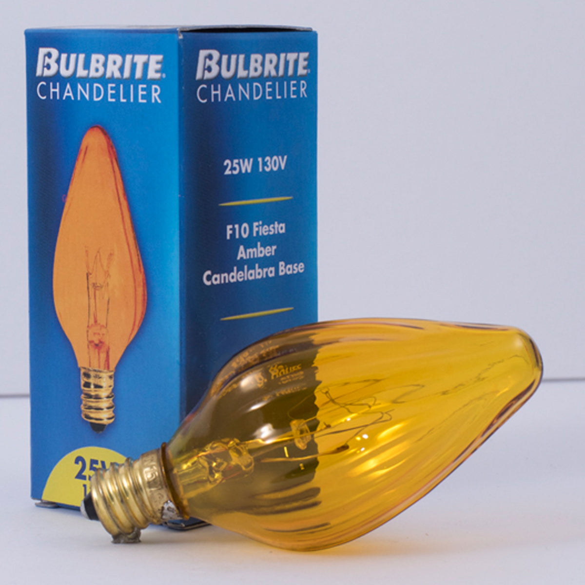 Bulbrite F10 Incandescent Light Bulb, 25W, 2700K, E12 Base, Amber Finish, Dimmable, 25-Pack